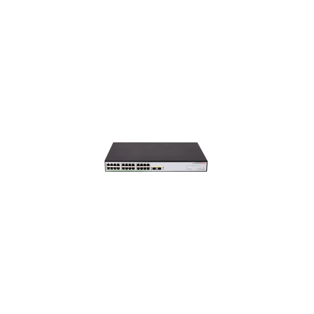 H3C S1600V2-26P-HPWR, 24 Port, GigaBit, PoE 370W, L2, 2 Port GigaBit SFP, Web Yönetilebilir, Masaüstü Switch