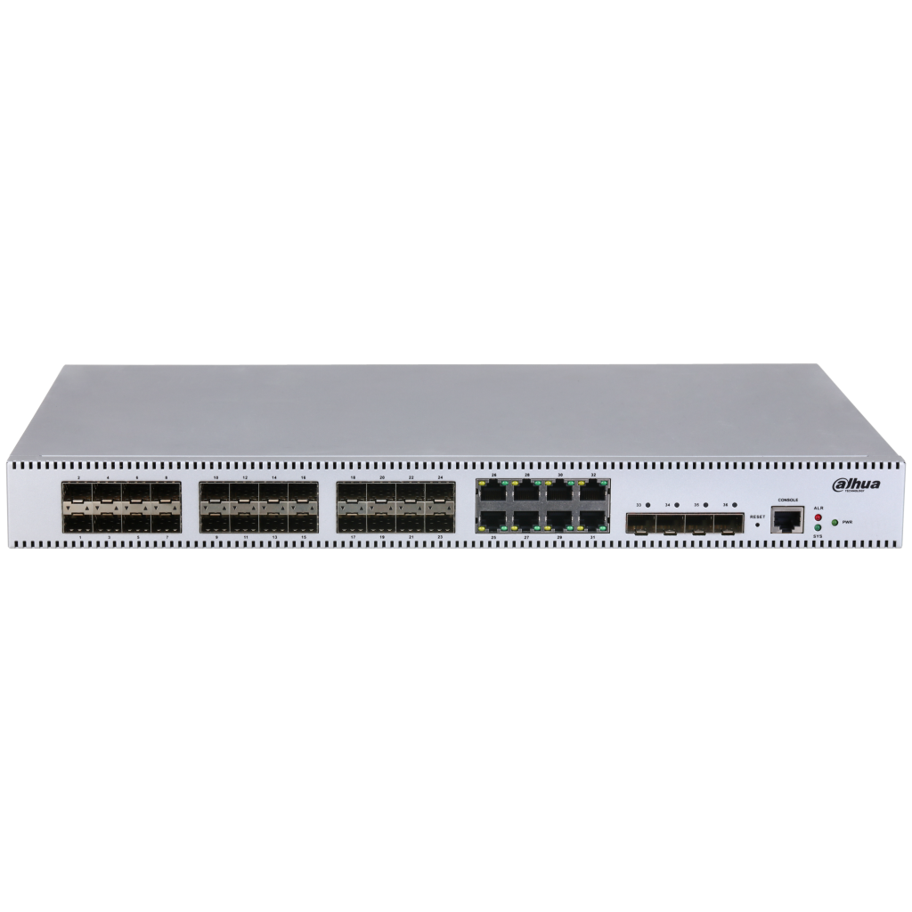 DAHUA S5436-24GF8GT4X, 36 Port, 24 Port  GigaBit  SFP, 8 Port Gigabit Lan, 4 Port 10 Gigabit SFP, Yönetilebilir, Switch