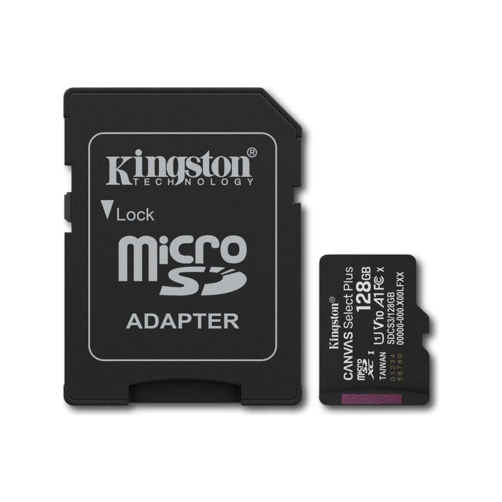KINGSTON SDCS3/128GB, Canvas Select Plus Gen3 A1, 100Mb/s, MicroSD Kart Bellek (SD Adaptörlü)