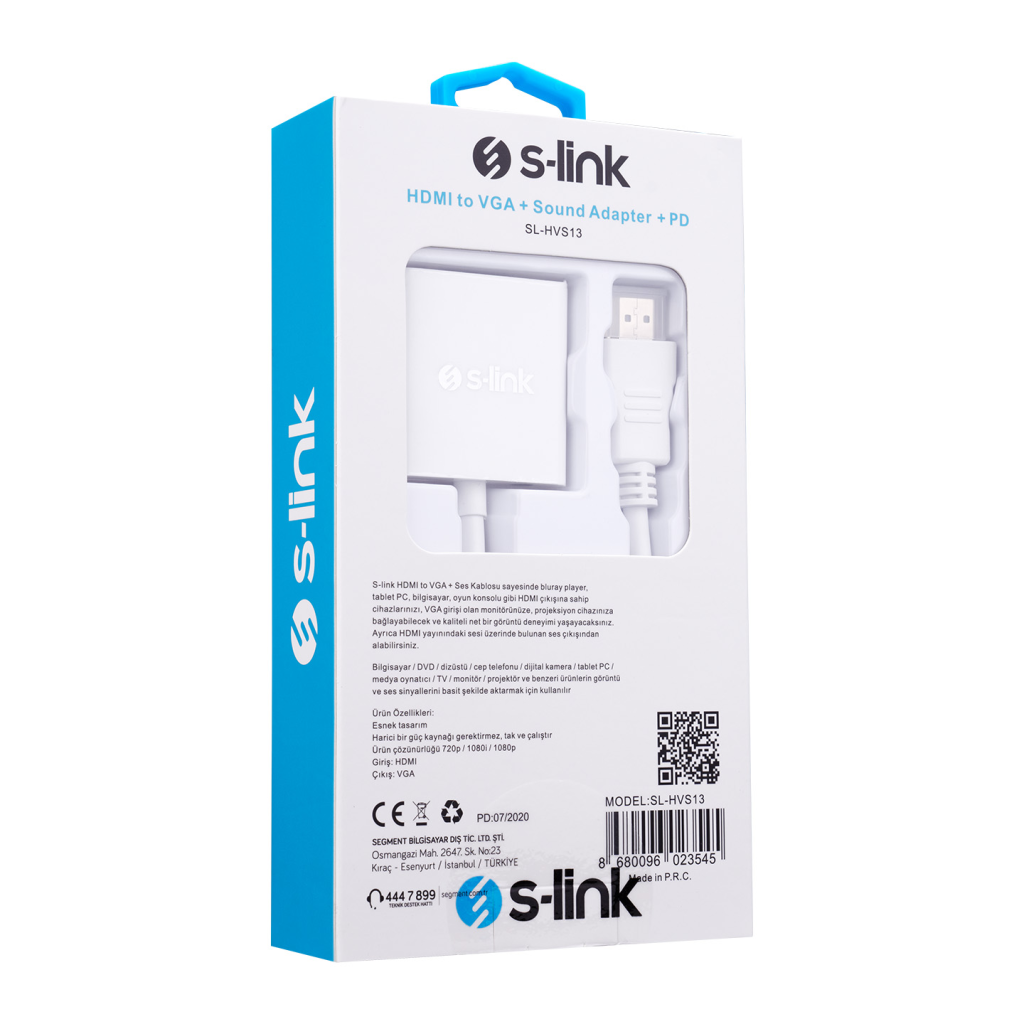 S-LINK SL-HVS13, HDMI To VGA+Audio+PD Çevirici