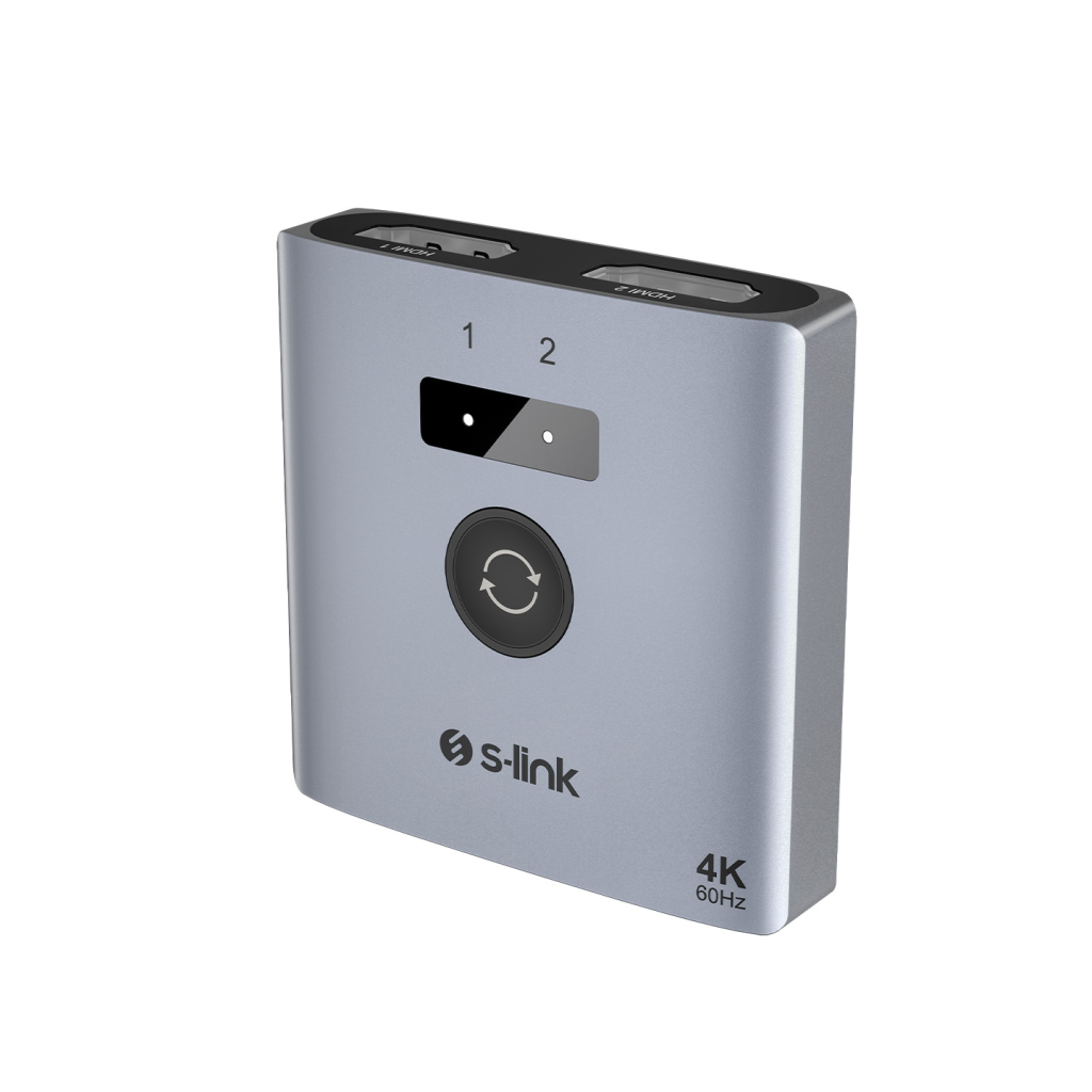 S-LINK SL-LU602, 2xHDMI, 4K, 60Hz, Monitör Çoklayıcı (1PC-2Monitör veya 2PC- 1Monitör) Çift Yönlü Switch