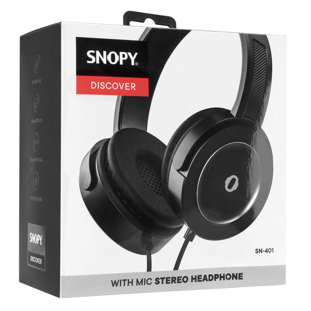 SNOPY SN-401, DISCOVER, Kablolu, 3.5mm Jac, Güçlendirilmiş Bass, Gaming, Mikrofonlu, Kulaklık (Gri)
