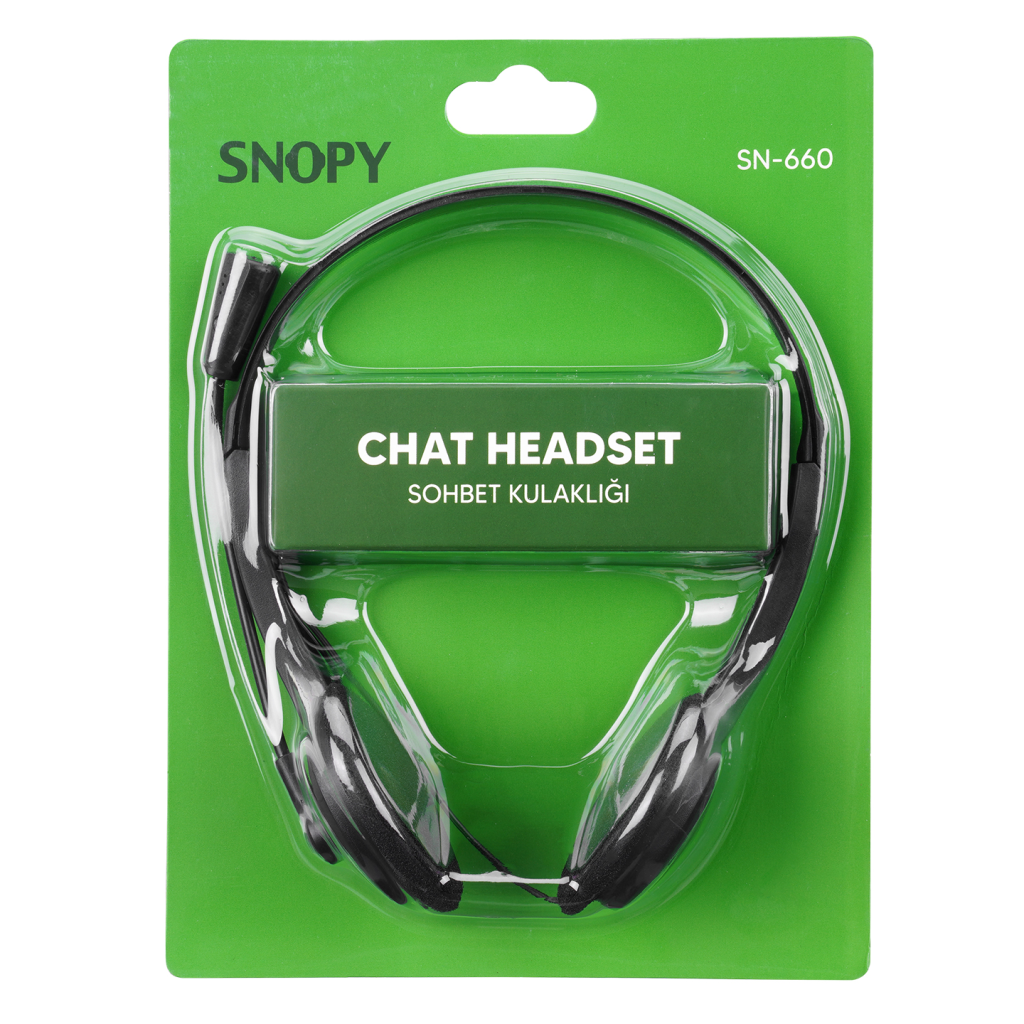 SNOPY SN-660, Kablolu, 3.5mm Jac, Çağrı Merkezi, Ofis, Toplantı, Konuşmacı Tipi, Microfonlu Kulaklık