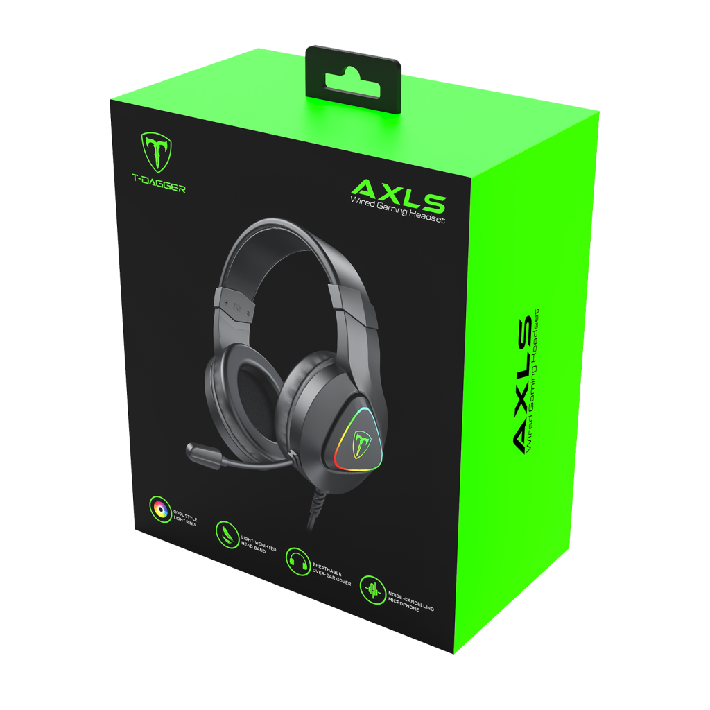 T-DAGGER T-RGH306 AXLS, 7.1 Surround Sound, Renkli Aydınlatma, 2.10Mt USB Kablolu, Mikrofonlu, Gaming Kulaklık