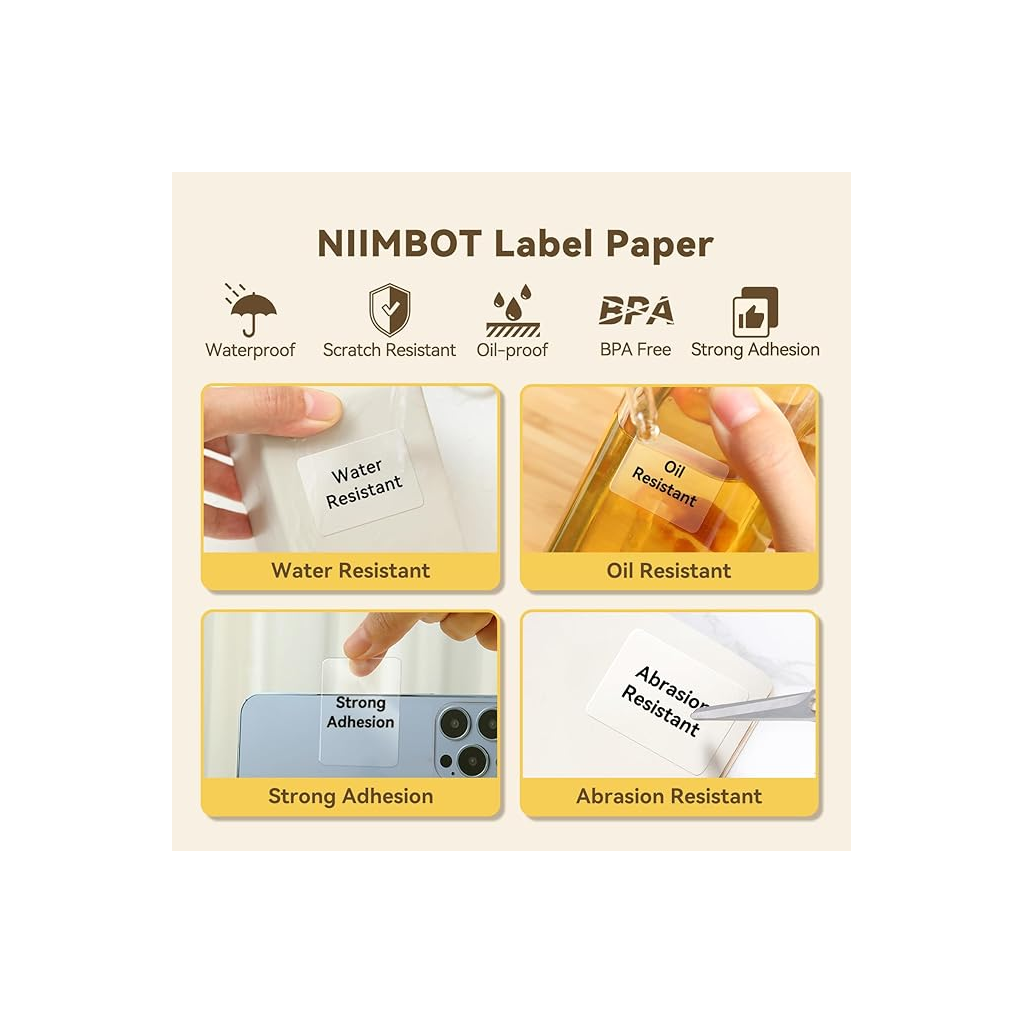 NIIMBOT T40 Etiket 40mm x 60mm 125 adet Şeffaf  (B1,B21S,B3S)