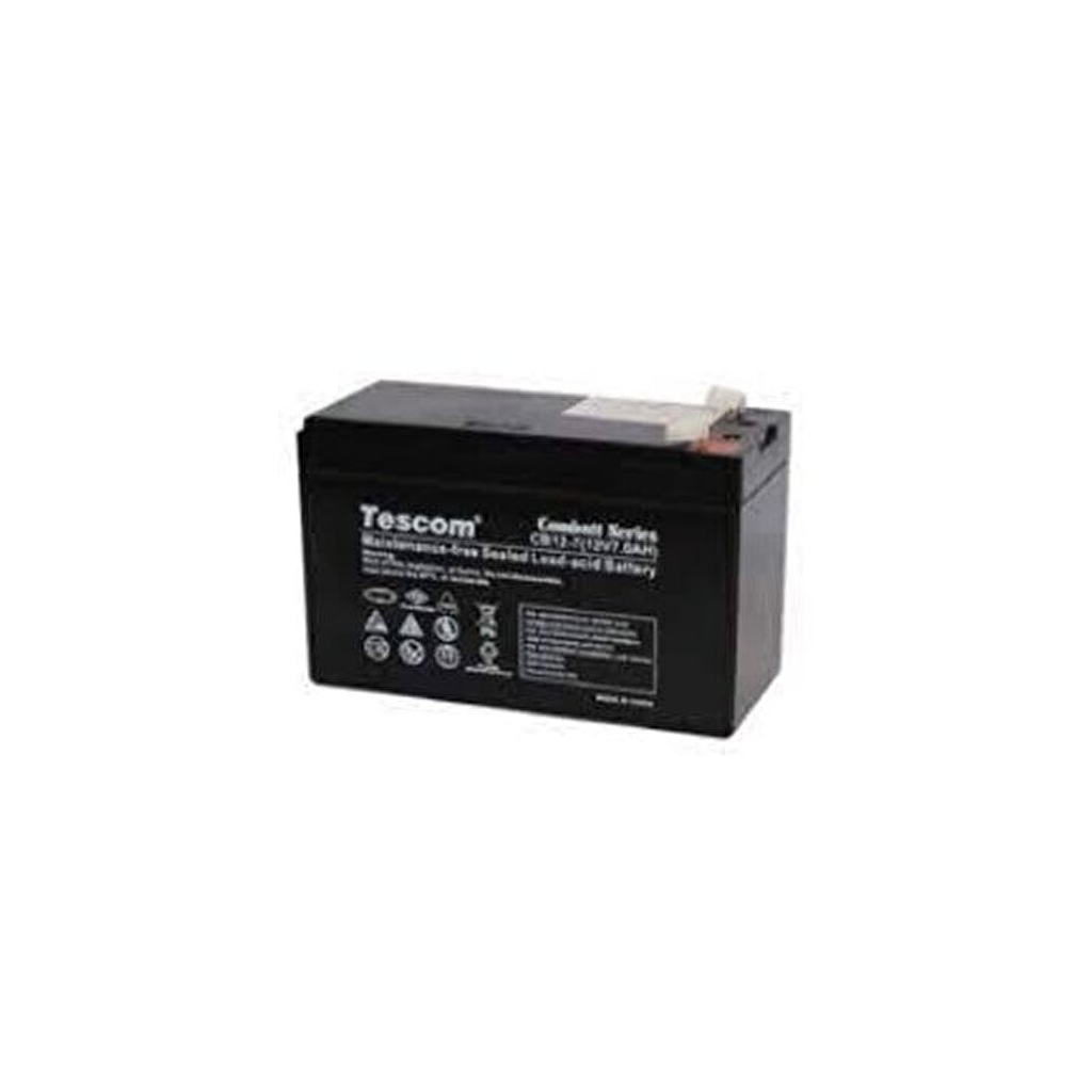 TESCOM Combatt, CB12-7E, 12V 7Ah, Bakımsız,  Kuru Akü. UPS için Uygundur. (100012589)