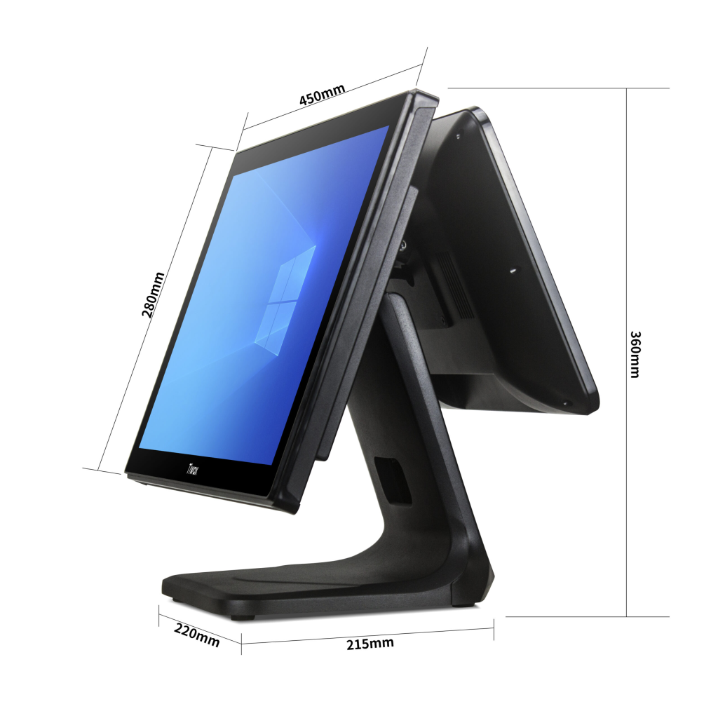 Tiwox TP-7610D, Intel i7 10.Nesil, 18.5&quot; Ekran,  8GB Ram, 128GB SSD, Endüstriyel, Dokunmatik Pos PC (çift ekran)