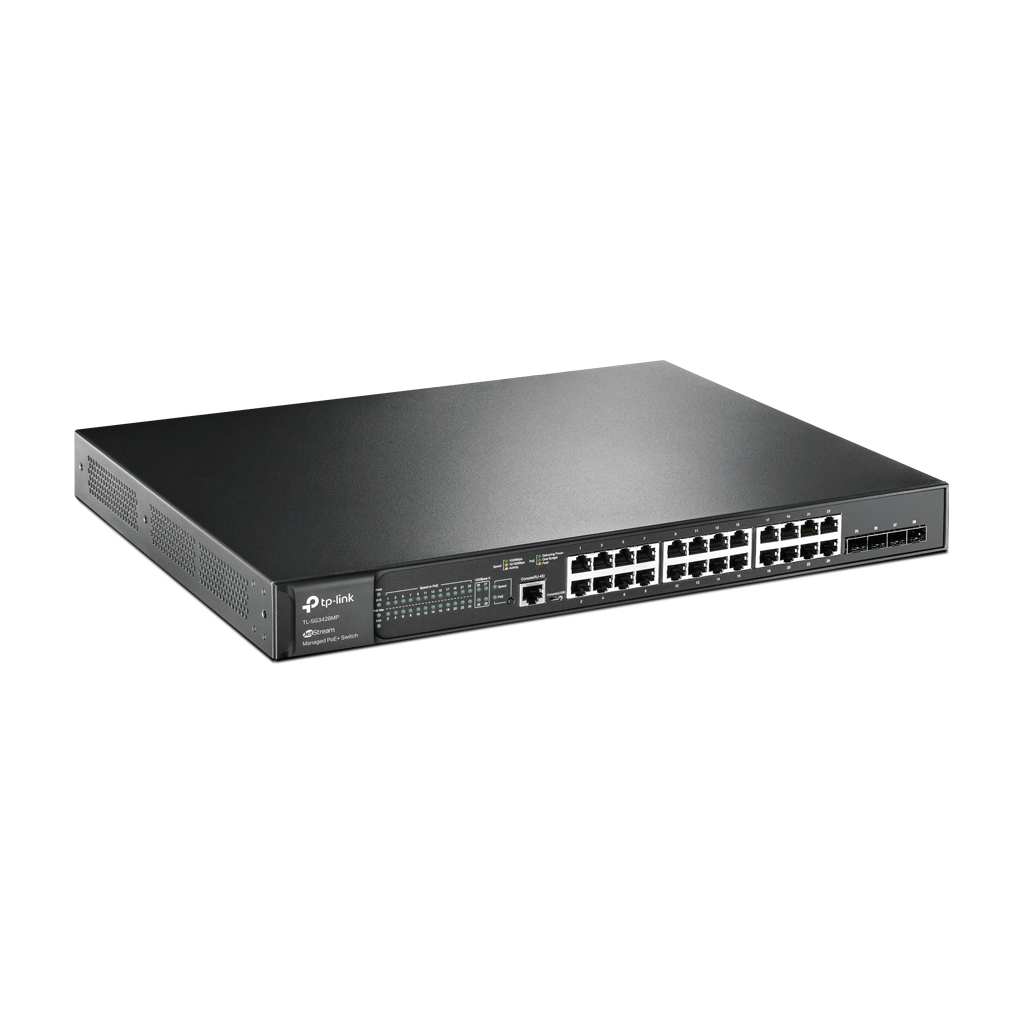 OMADA SG3428MP, 28 Port GigaBit, 24 Port PoE+, 384W, 4Port GigaBit SFP, L2+ Yönetilebilir, Rackmount Metal Kasa Switch