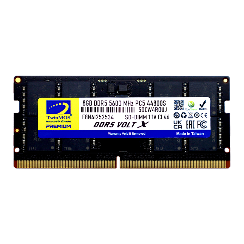 TwinMOS TMD58GB5600S46, 8GB, DDR5, 5600MHz,  CL46, 1.1V Notebook Ram