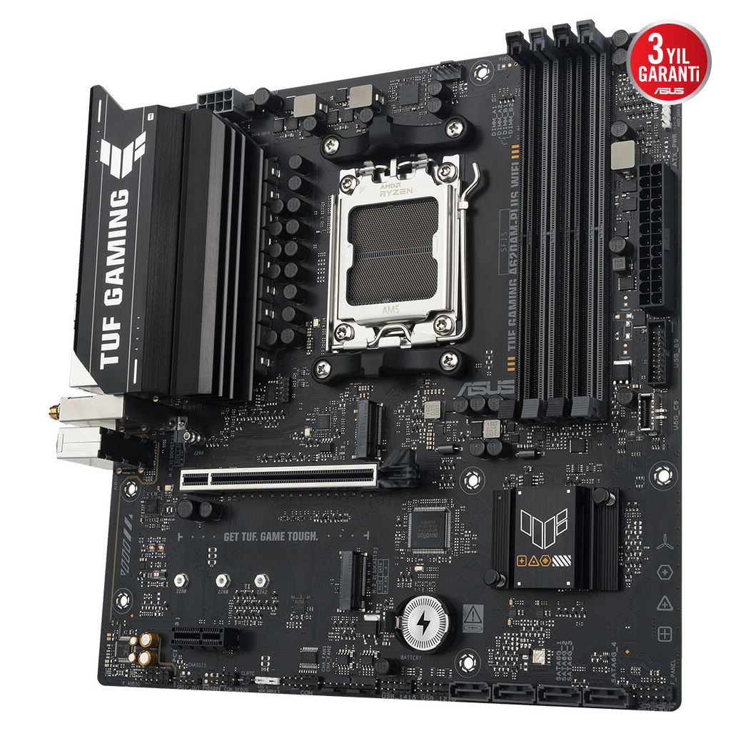 ASUS TUF GAMING A620AM-PLUS WIFI, 4xDDR5, 2x M.2, HDMI, 2xDP, Wi-Fi 6, Bluetooth v5.3, AM5 Soket GAMING Anakart