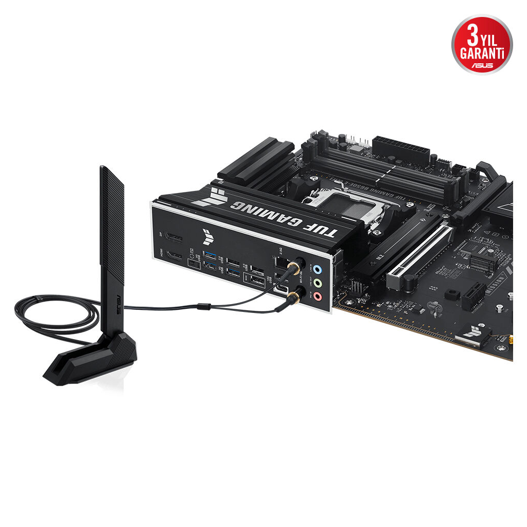 ASUS TUF GAMING B650E-E WIFI, 4xDDR5, 3xM.2, DP, HDMI, Type-C, Wi-Fi 6E, Bluetooth v5.3, AM5 Soket Gaming Anakart
