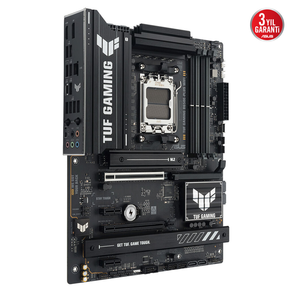 ASUS TUF GAMING B650E-PLUS WIFI, 4xDDR5, 3xM.2, DP, HDMI, Type-C, Wi-Fi 6E, Bluetooth v5.3, AM5 Soket Gaming Anakart