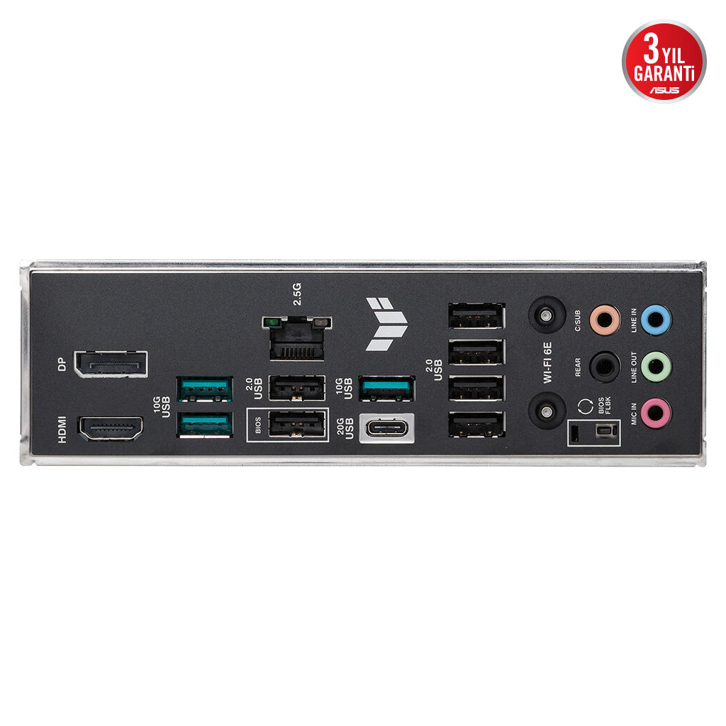 ASUS TUF GAMING B650E-PLUS WIFI, 4xDDR5, 3xM.2, DP, HDMI, Type-C, Wi-Fi 6E, Bluetooth v5.3, AM5 Soket Gaming Anakart