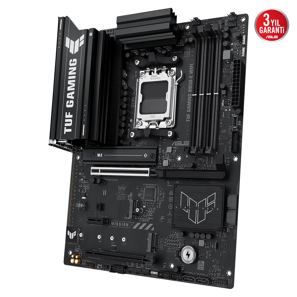 ASUS TUF GAMING B850-E WIFI, 4xDDR5, 3x M.2, HDMI, DP, Type-C, Wi-Fi 6E, Bluetooth v5.3, AM5 Soket GAMING Anakart