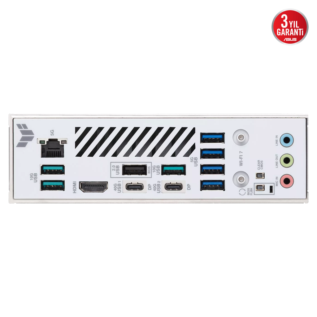 ASUS TUF GAMING B850-PRO WIFI7 W NEO, 4xDDR5, 3x M.2, HDMI, DP, Type-C, Wi-Fi 7, Bluetooth v5.4, AM5 Soket GAMING Anakart