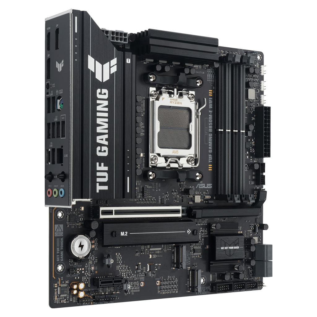 ASUS TUF GAMING B850M-E WIFI, 4xDDR5, 3x M.2, HDMI, DP, Type-C, Wi-Fi 6E, Bluetooth v5.3, AM5 Soket GAMING Anakart