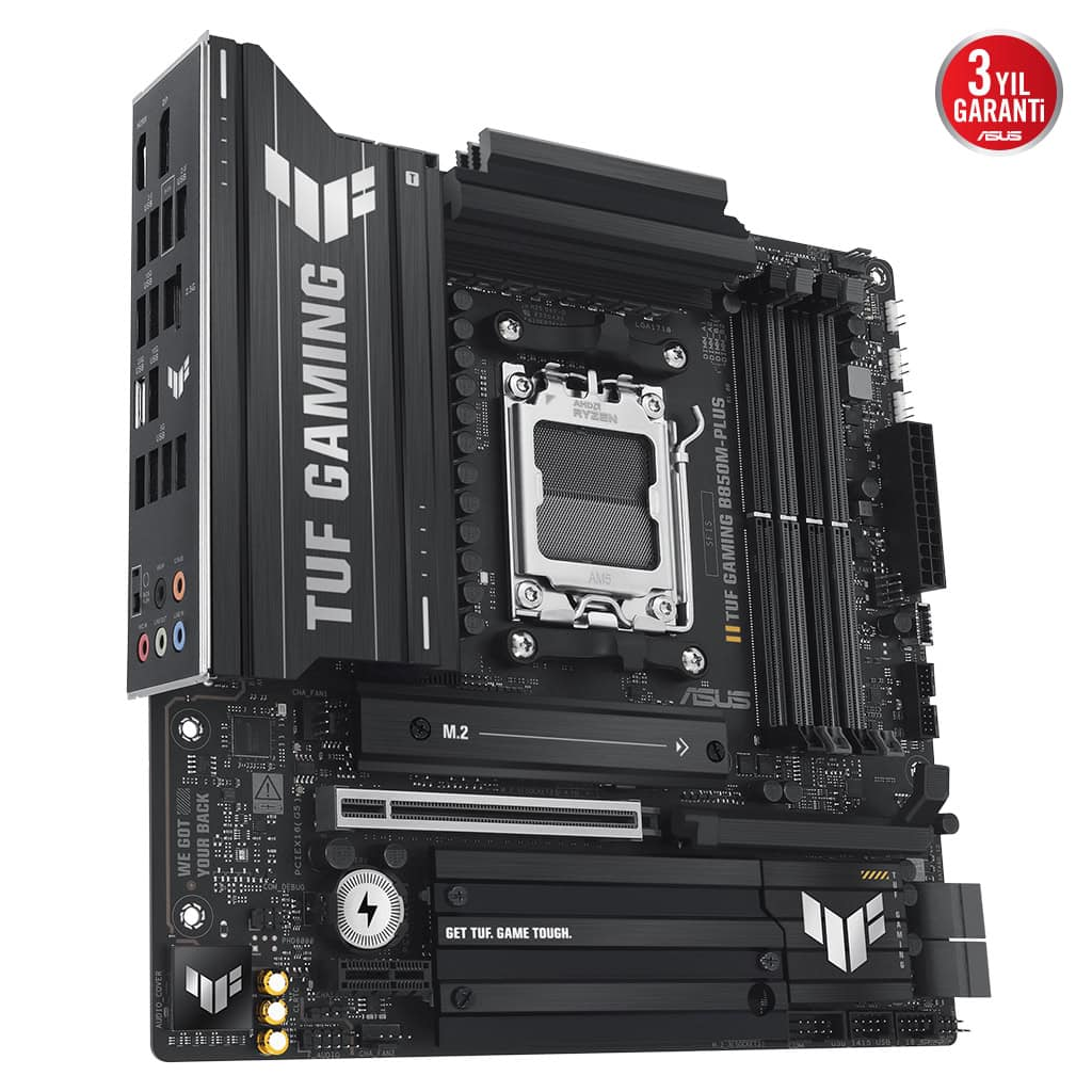 ASUS TUF GAMING B850M-PLUS, 4xDDR5, 3x M.2, HDMI, DP, Type-C, AMD Ryzen 9000 Serisi, AM5 Soket Anakart