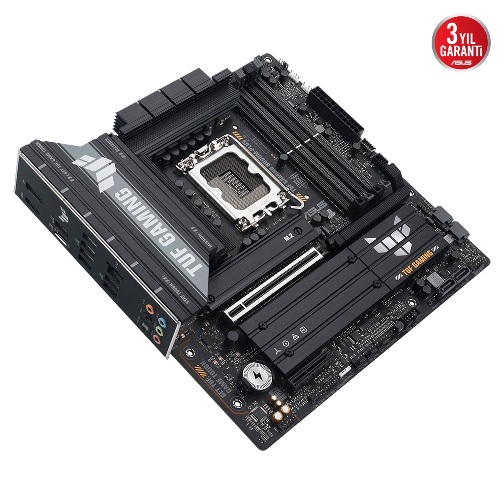 ASUS TUF GAMING B860M-PLUS, 4xDDR5, 3xM.2, HDMI, DP, Intel Core Ultra CPU(Seri 2), LGA1851 Soket, Gaming Anakart