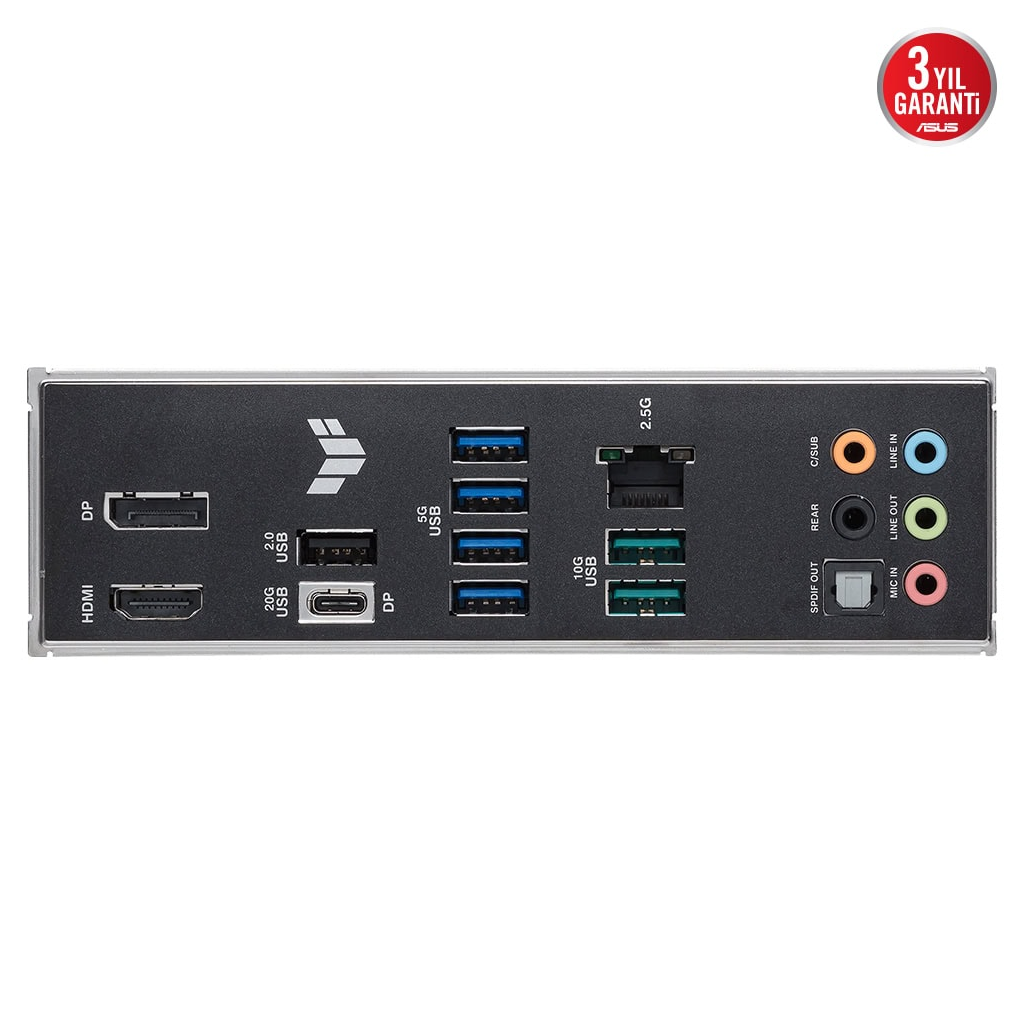 ASUS TUF GAMING B860M-PLUS, 4xDDR5, 3xM.2, HDMI, DP, Intel Core Ultra CPU(Seri 2), LGA1851 Soket, Gaming Anakart