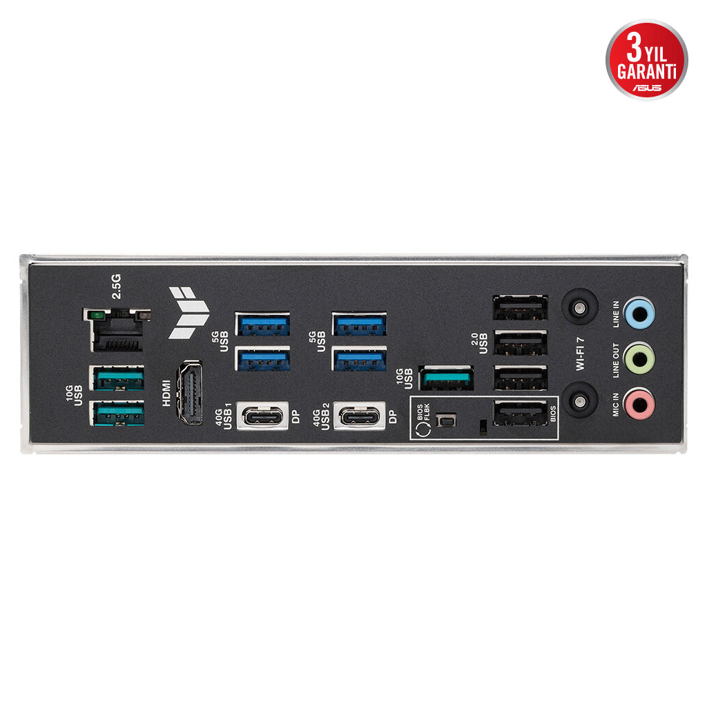 ASUS TUF GAMING X870E-PLUS WIFI7, 4xDDR5, 4xM.2, HDMI, 2xDP, Type-C, PCIe 5.0, 2xWi-Fi 7, Bluetooth v5.4, AM5 Soket GAMING Anakart