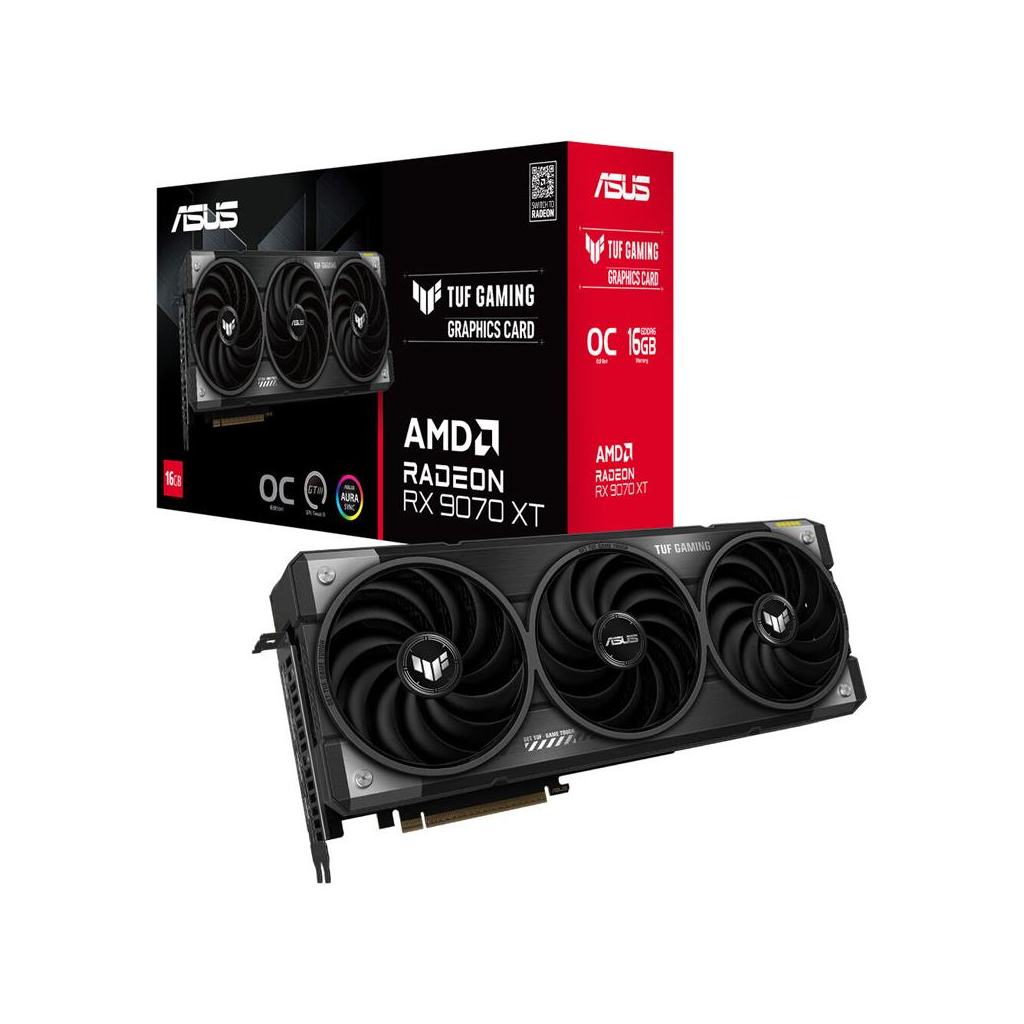 ASUS TUF-RX9070XT-O16G-GAMING, 16Gb, 256Bit, GDDR6, 1xHDMI, 3xDP, GAMING Ekran Kartı