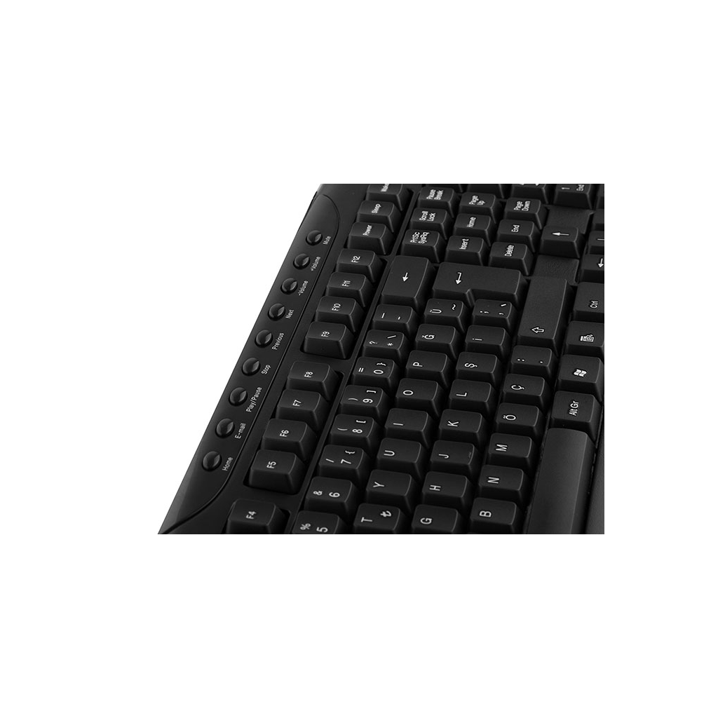 EVEREST UN-795, Siyah, Multimedya Türkçe Q, USB Kablolu, Klavye Mouse Set