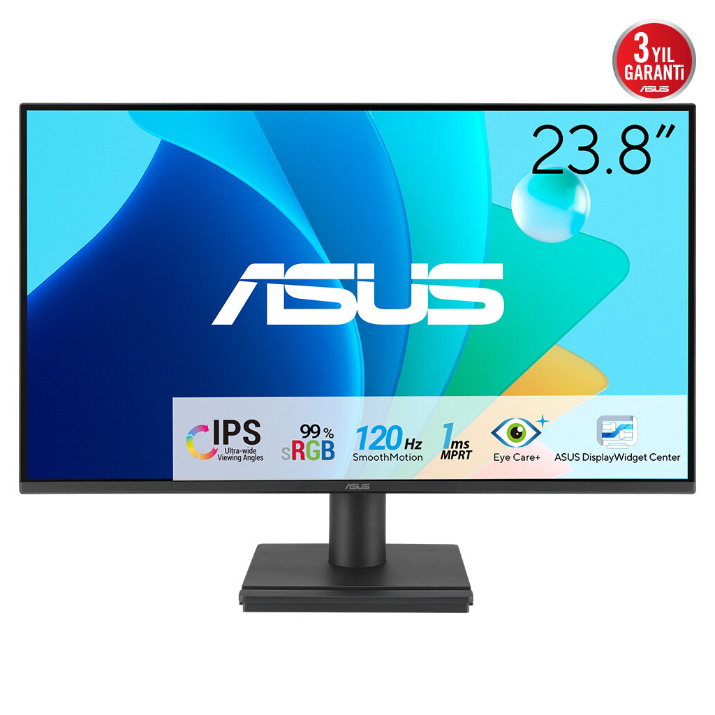 ASUS VA249HG 23,8&quot; 1ms, 120Hz, Full HD, HDMI, VGA, IPS LED, Çerçevesiz Tasarım, Düşük Mavi Işık, FreeSync Kurumsal Monitör