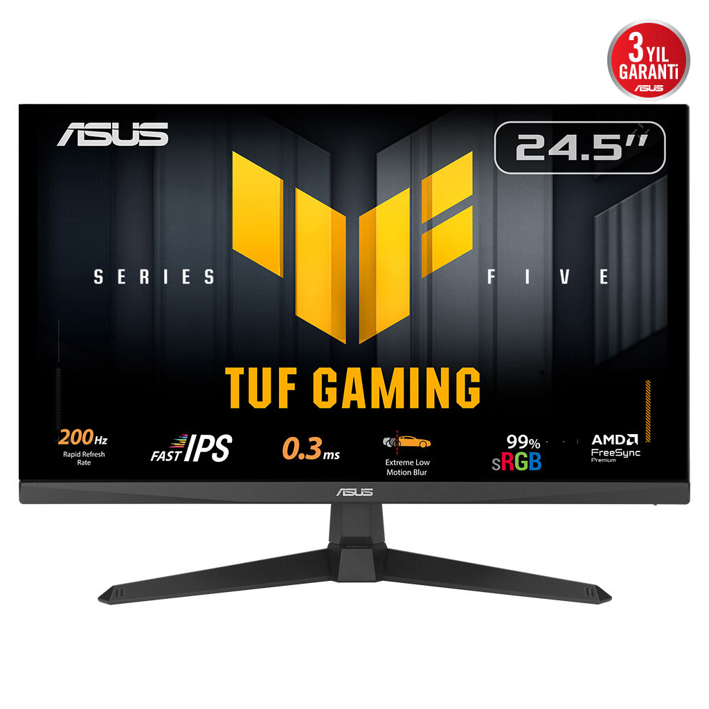 ASUS TUF GAMING VG259Q5A 24,5&quot; 0.3ms, 200Hz, Full HD, DP, 2xHDMI, Hoparlör, IPS Panel, ELMB Sync Premium, GAMING Monitör
