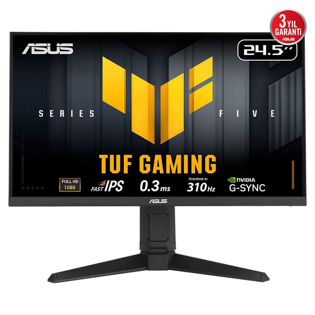 ASUS TUF GAMING VG259QMRL5A 24,5&quot; 0.3ms, 310Hz, Full HD, DP, 2xHDMI, Hoparlör, Pivot, Fast IPS LED, ELMB Sync Premium, GAMING Monitör