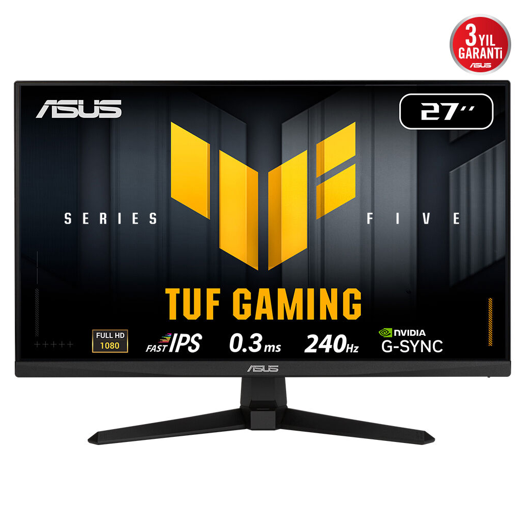 ASUS TUF GAMING VG279QM5A 27&quot; 0.3ms, 240Hz, Full HD, DP, 2xHDMI, Hoparlör, Fast IPS LED, ELMB Sync Premium, GAMING Monitör