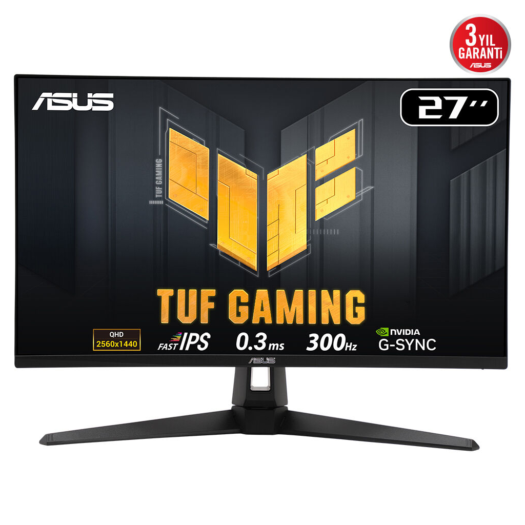 ASUS TUF GAMING VG27AQM5A 27&quot; 0.3ms, 300Hz, QHD, DP, 2xHDMI, USB, Hoparlör, Fast IPS LED, ELMB Sync Premium, GAMING Monitör