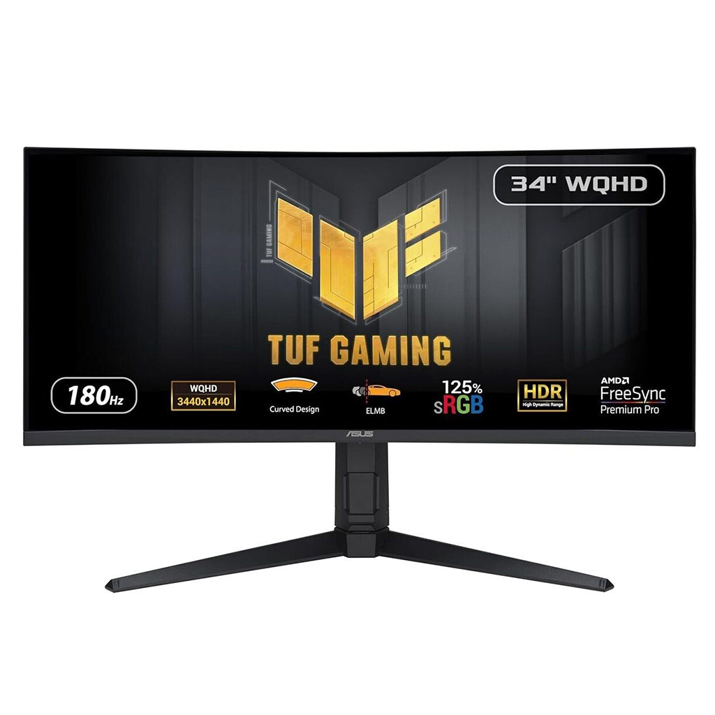 ASUS TUF GAMING VG34VQL3A 34&quot; 1ms, 180Hz, WQHD Curved, 2xDP, 2xHDMI, USB, VA Panel, 1500R, Display HDR 400, GAMING Monitör