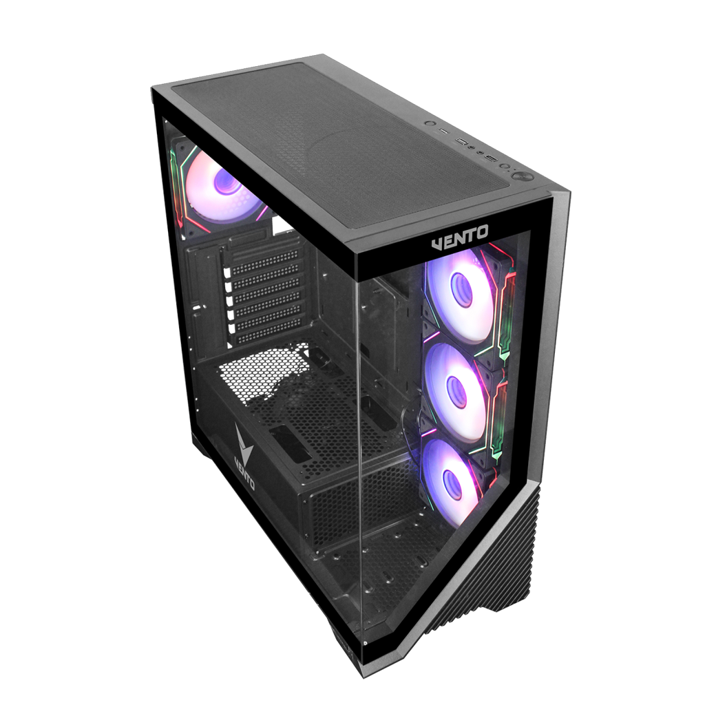 VENTO VG4202FLA ATX Tower, 750W 80+ Siyah,  Temperli Cam, RGB, Mesh, ATX GAMING KASA