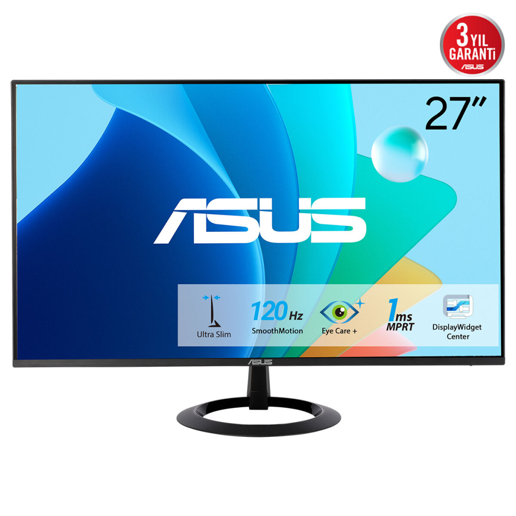 ASUS VZ279HG 27" 1ms, 120Hz, Full HD, HDMI, VGA, IPS LED, Çerçevesiz Tasarım, Düşük Mavi Işık, FreeSync GAMING Monitör