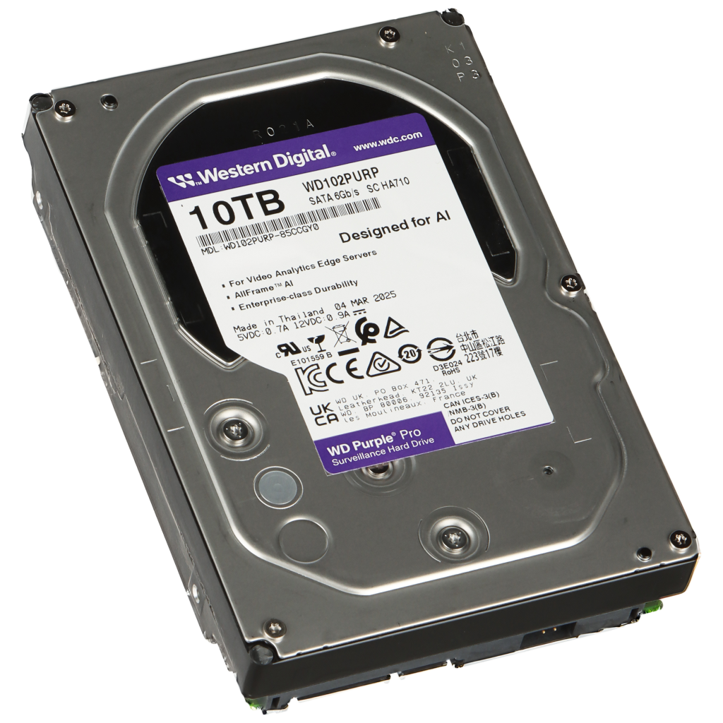 WD PURPLE WD102PURP 3,5&quot; 10TB 256mb, 7200 Rpm,  7/24 Güvenlik HDD (Türkiye Distribütörü Garantili)
