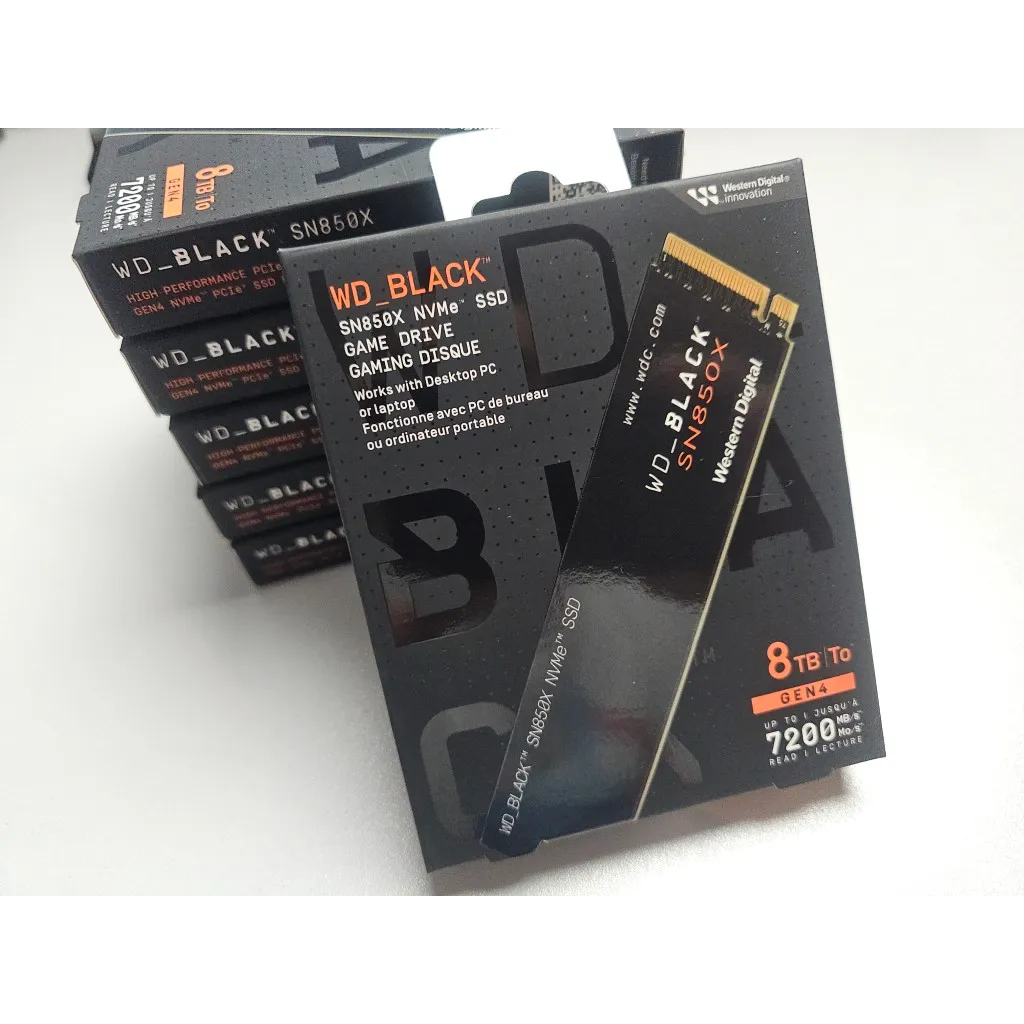 WD Black SN850X, WDS800T2X0E, 8TB, 7300/6600, Gen4, NVMe PCIe M.2 2280,  SSD