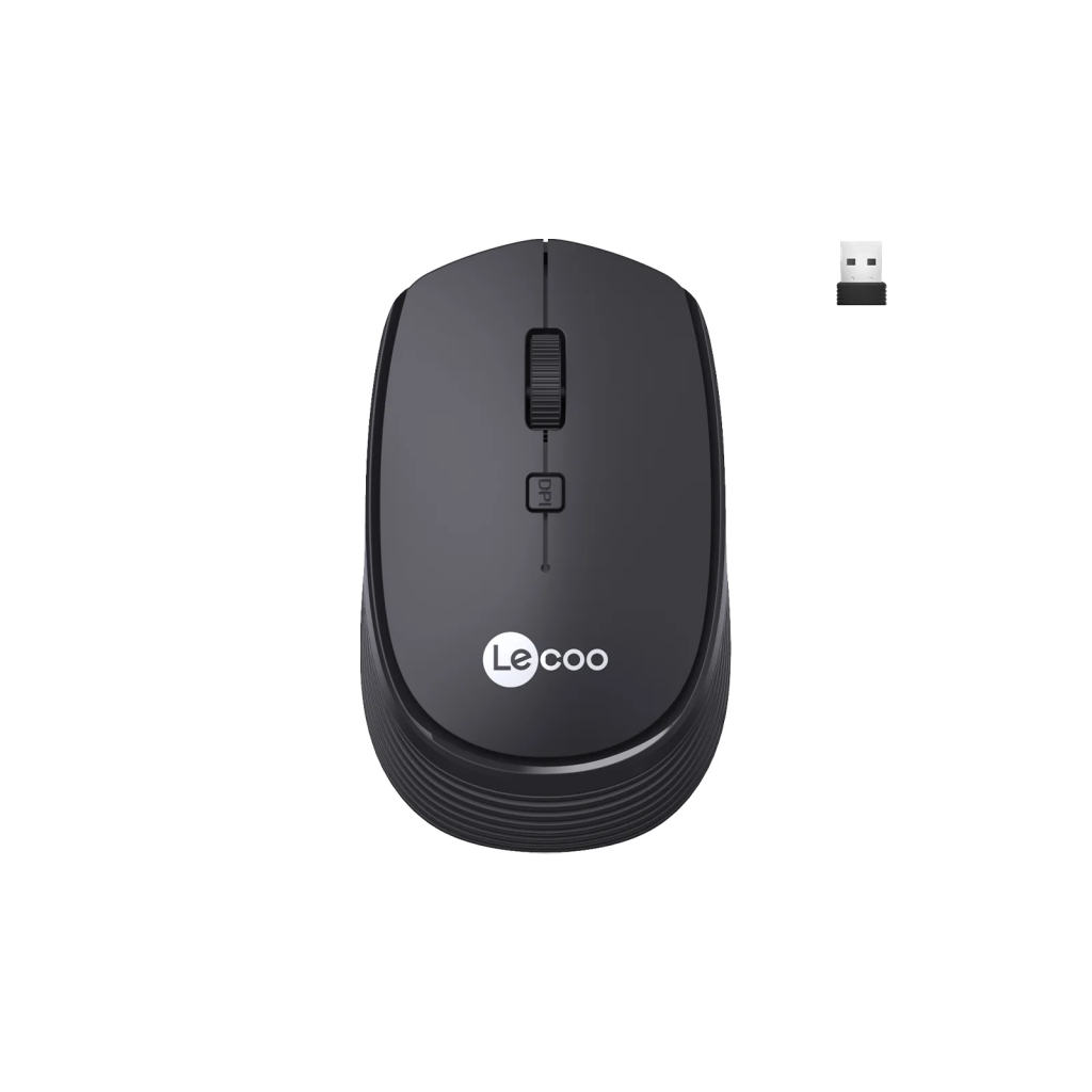 LECOO WS202, USB 2.4Ghz Kablosuz, 4 Tuşlu, Mouse, 1.200 DPI, Siyah