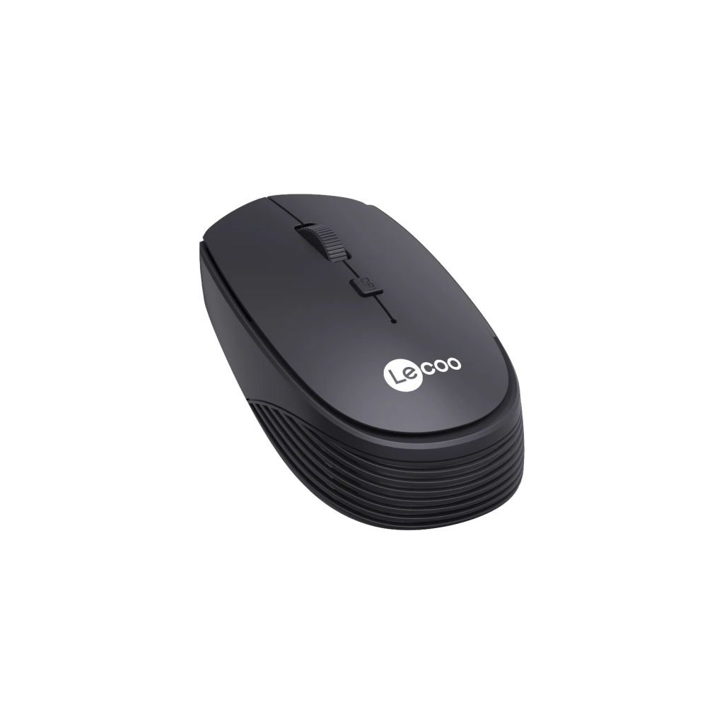 LECOO WS202, USB 2.4Ghz Kablosuz, 4 Tuşlu, Mouse, 1.200 DPI, Siyah