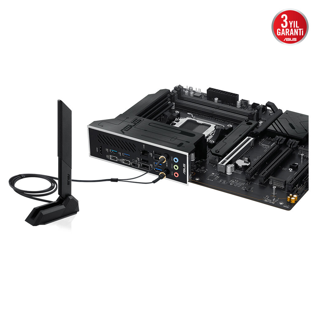 ASUS X870 MAX GAMING WIFI7, 4xDDR5, 3x M2, HDMI, DP, Type-C, Wi-Fi 7, Bluetooth v5.3, AM5 Soket GAMING Anakart