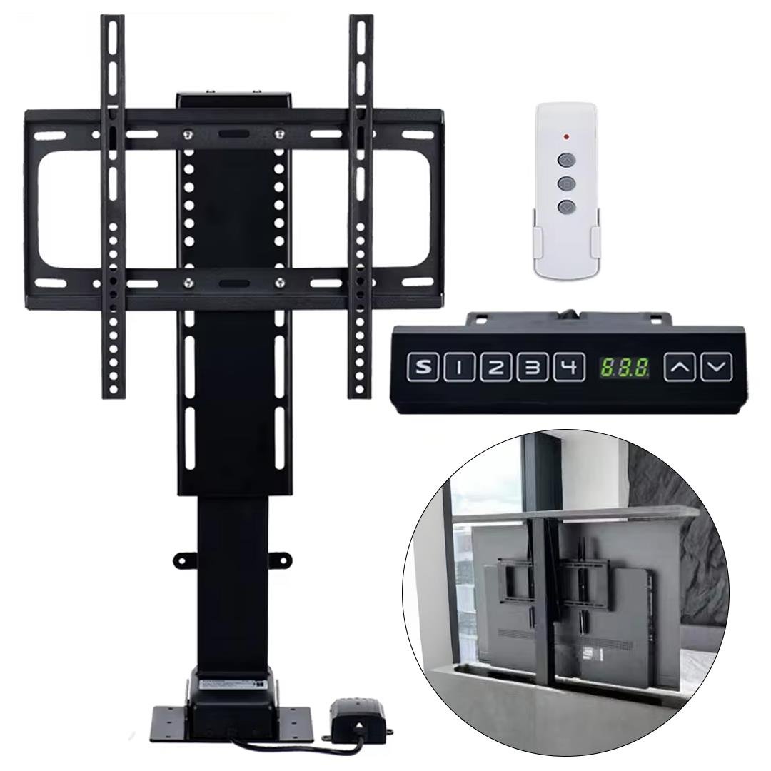Powermaster PM-24928 32'' - 57'' İnç Ayarlanabilir Yükseklik Uzaktan Kumandalı TV Kaldırma Lift Asansörü