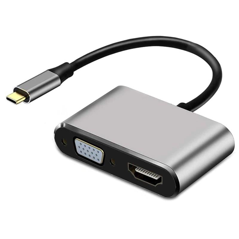 Powermaster Usb Type-C To HDMI-Vga-Usb-Type C 4İn1 Adaptör PM-4026