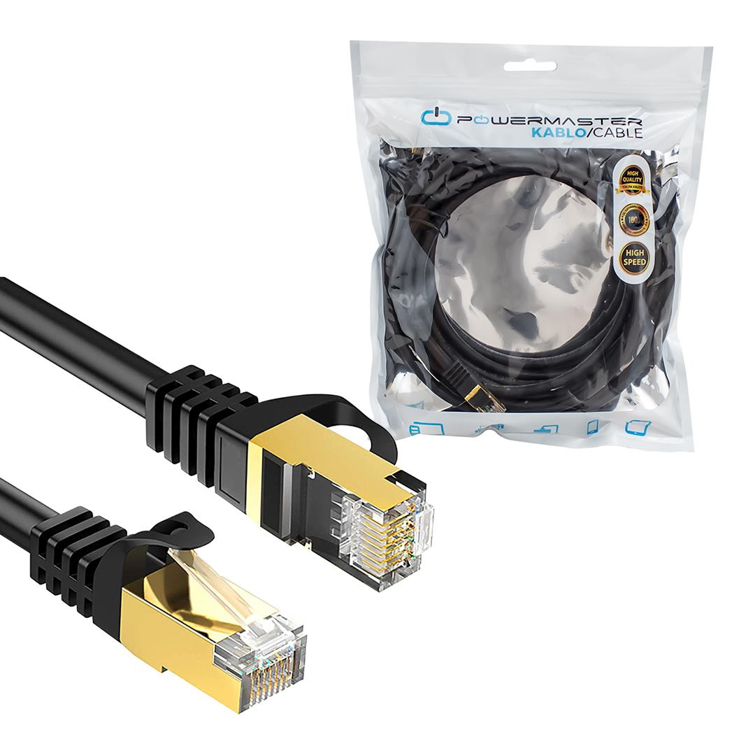 Powermaster PMCAT720 Cat7 20 Metre 10Gbps 600Mhz LAN Ethernet Kablosu - RJ45 26AWG Bakır