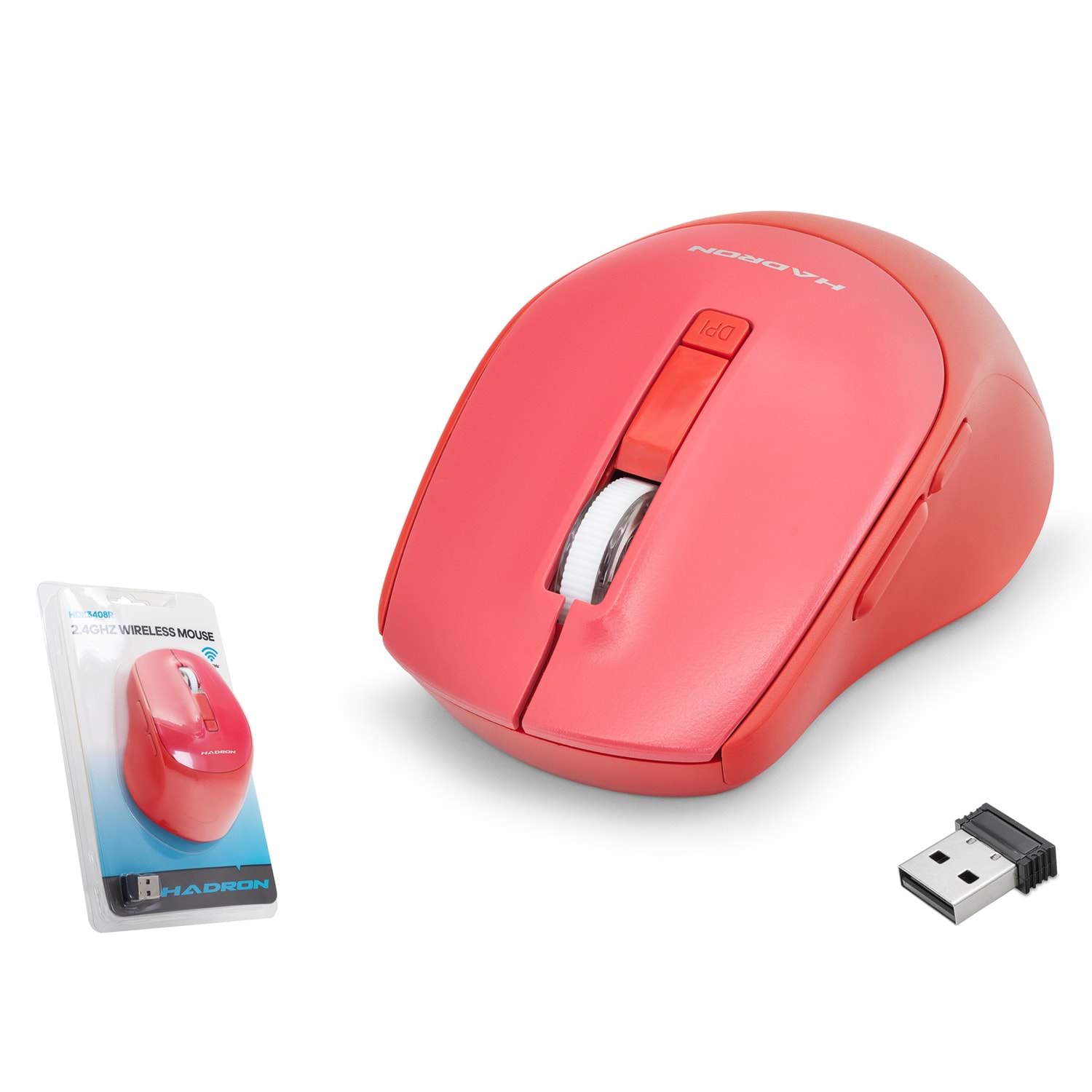 HADRON HDX3408R Kablosuz Mouse 600/1600 DPI - Kırmızı