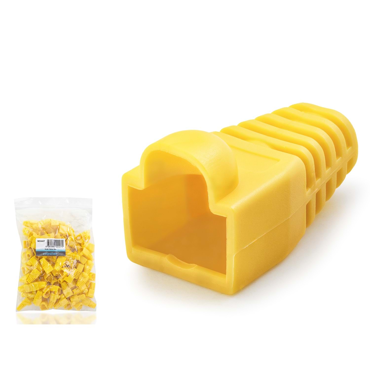 Kruxon ND2427 RJ45 Konnektör Koruyucu Papuç 100 Adetli Paket Sarı