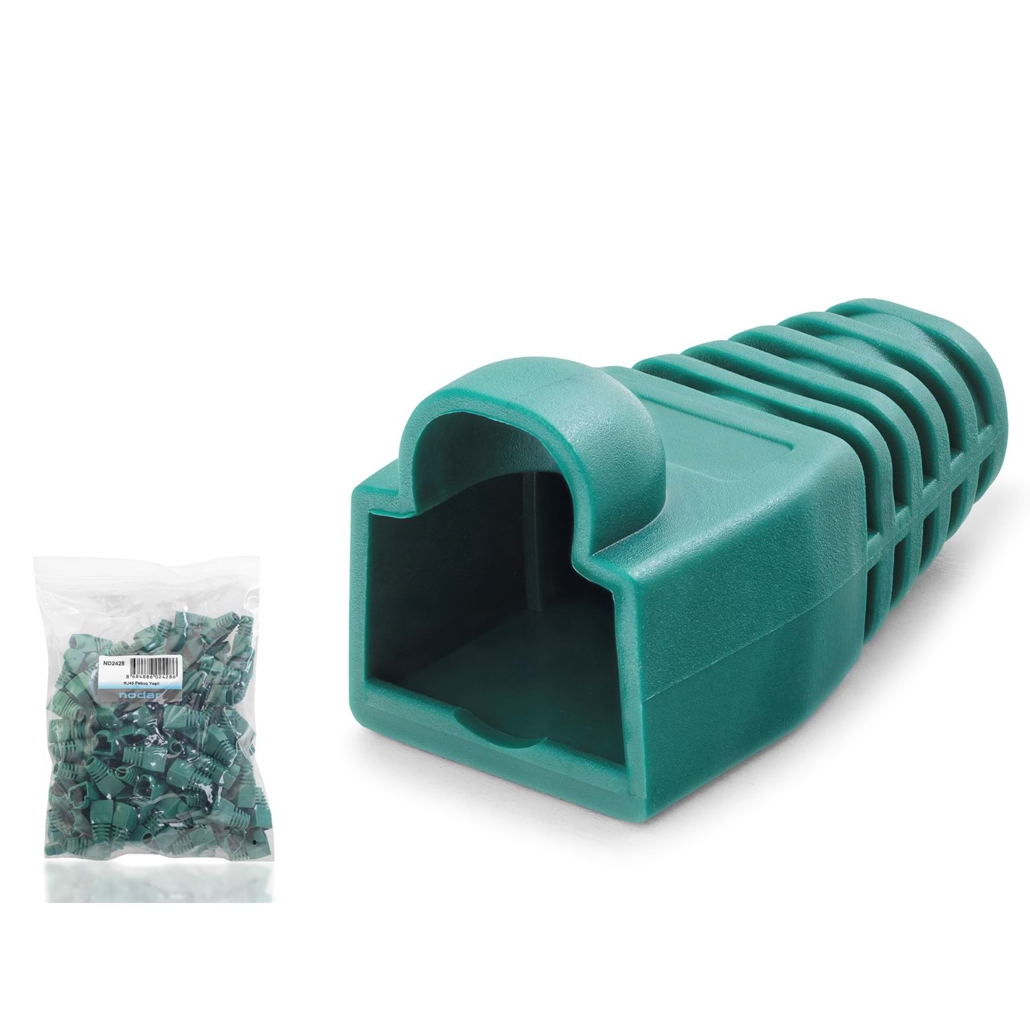 Kruxon ND2428 RJ45 Konnektör Koruyucu Papuç 100 Adetli Paket Yeşil