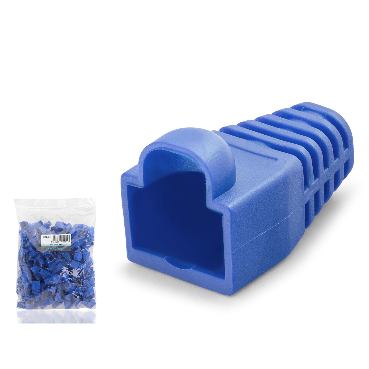 Kruxon ND2431 RJ45 Konnektör Koruyucu Papuç 100 Adetli Paket Mavi