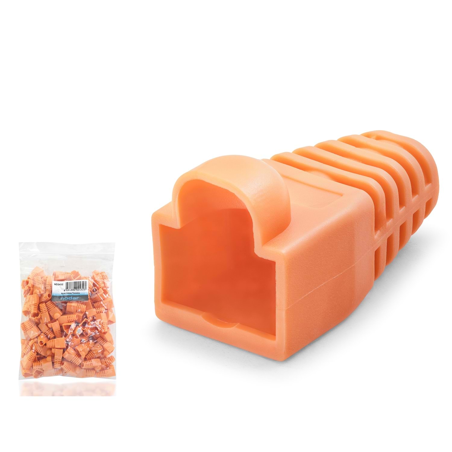 Kruxon ND2432 RJ45 Konnektör Koruyucu Papuç 100 Adetli Paket Turuncu
