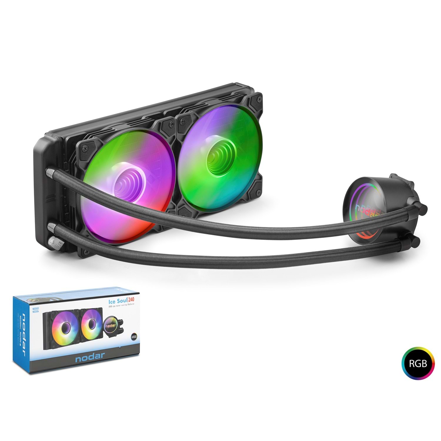 Kruxon ND2503 ARGB İşlemci Sıvı Soğutma Sistemi 240 mm Siyah