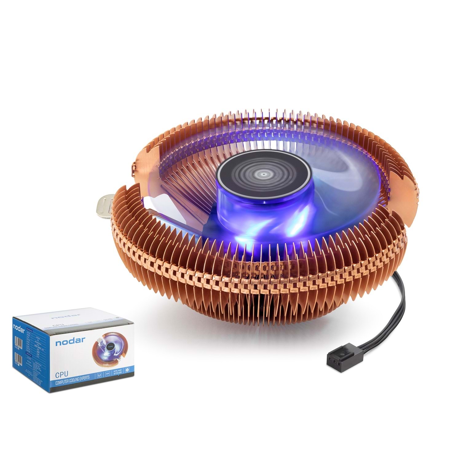 Kruxon ND2551 CPU Hava Soğutucusu Combo Tek Fanlı 90 mm LED Bakır