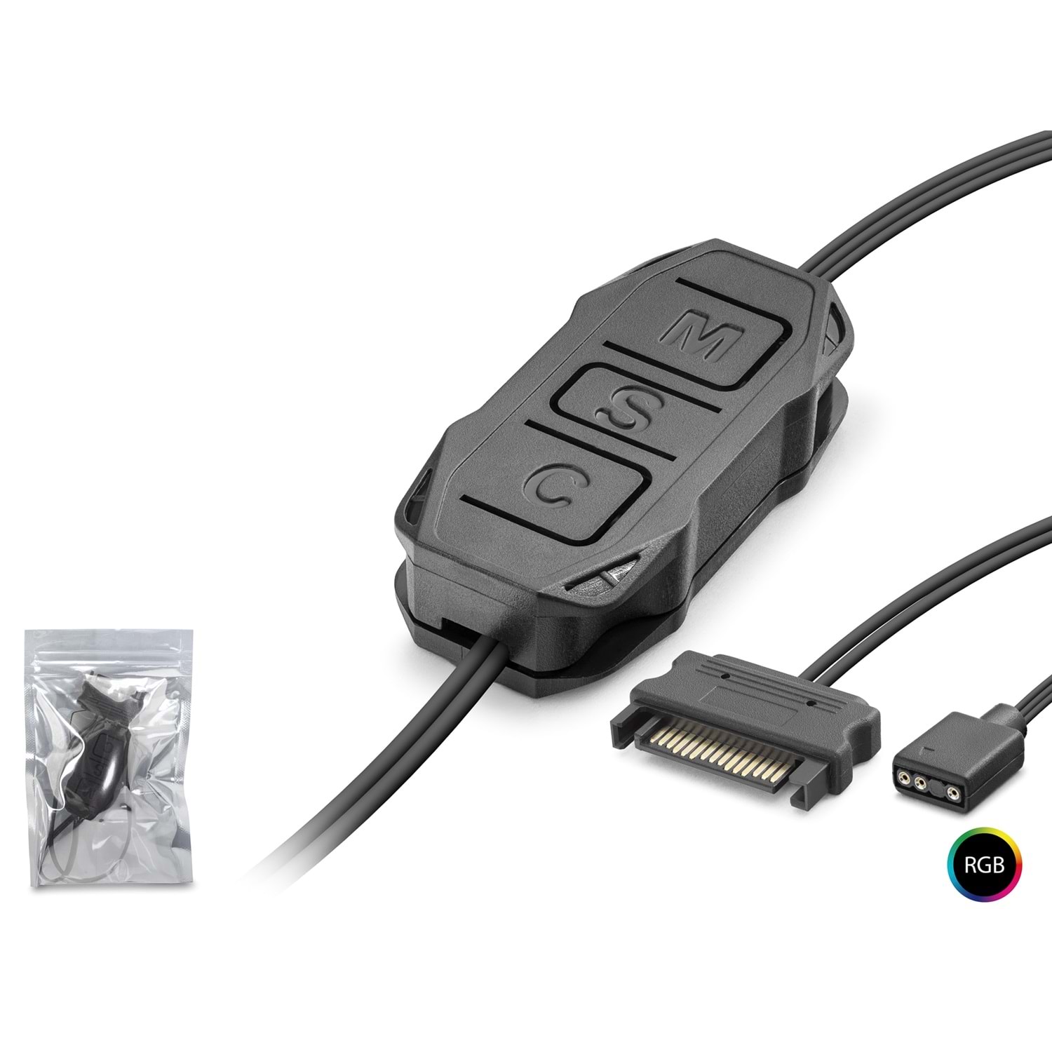 Kruxon ND2805 Mini ARGB LED Kontrolcüsü SATA Güç Girişli Siyah